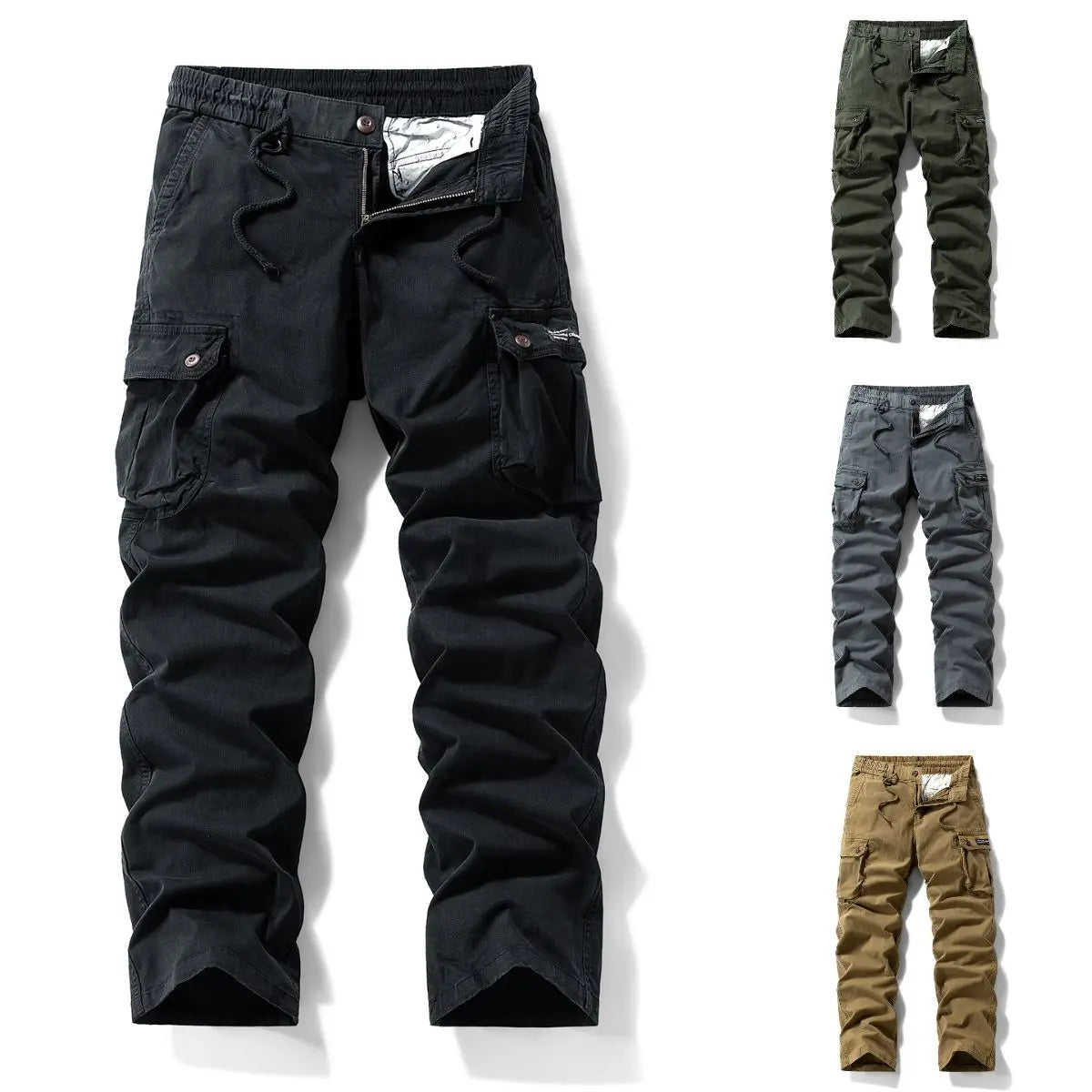 Vanteix - Vintage Washed Relaxed Tapered Work Pants for Men