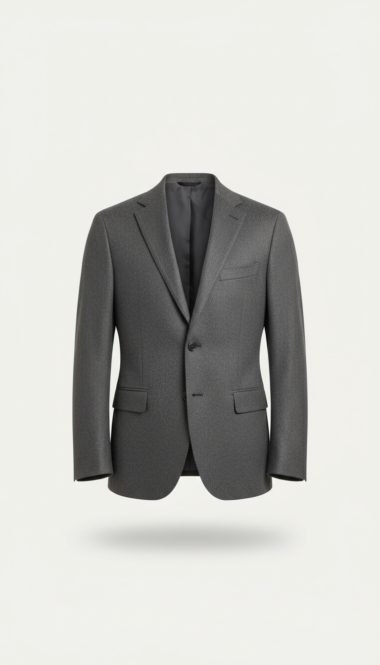 Graphite Grey Italian Wool Two-Button Blazer
