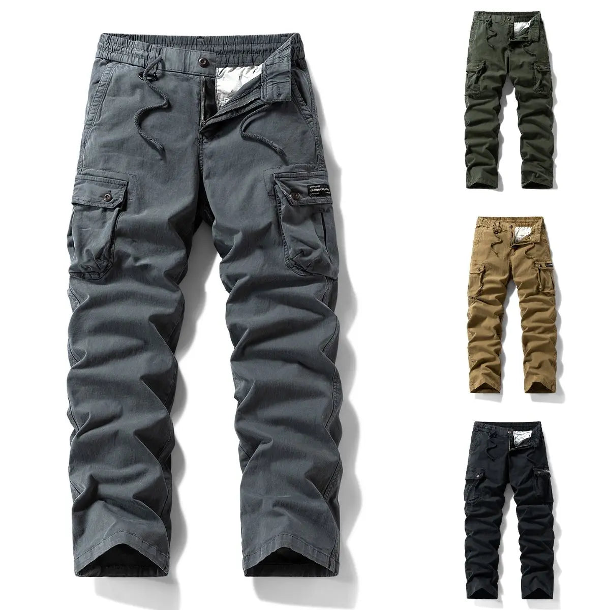 Vanteix - Vintage Washed Relaxed Tapered Work Pants for Men